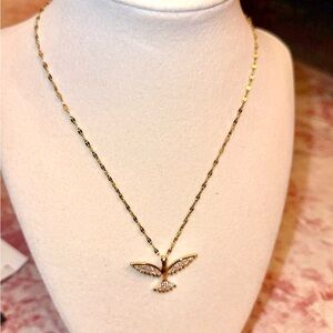 Gold and Silver Butterfly Pendant Necklace